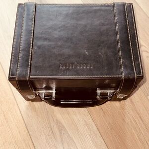 Bobbi Brown Black Leather Train Case